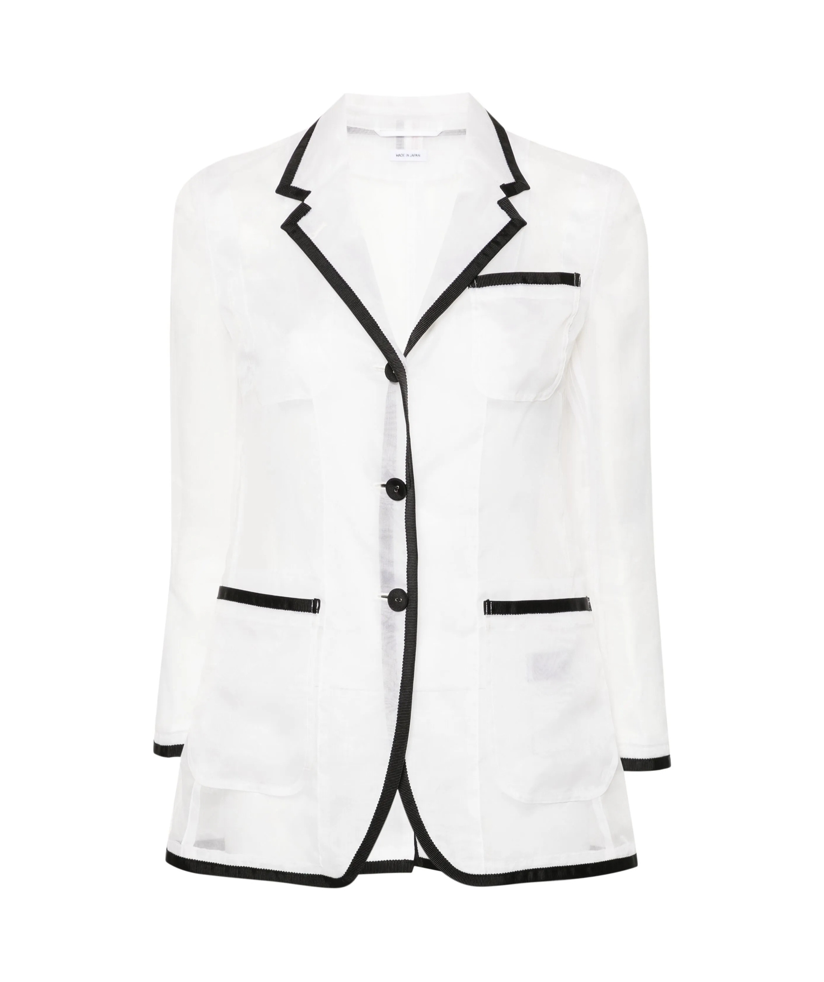 Thom Browne Semi-sheer Organza Blazer In White