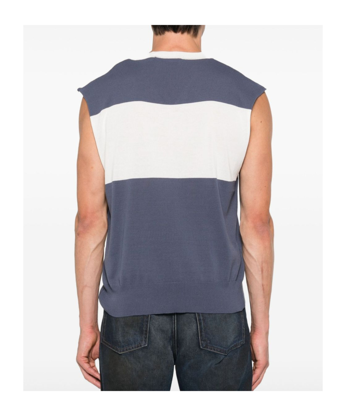 Vivienne Westwood Block Stripe Sleeveless V-neck Top In Blue