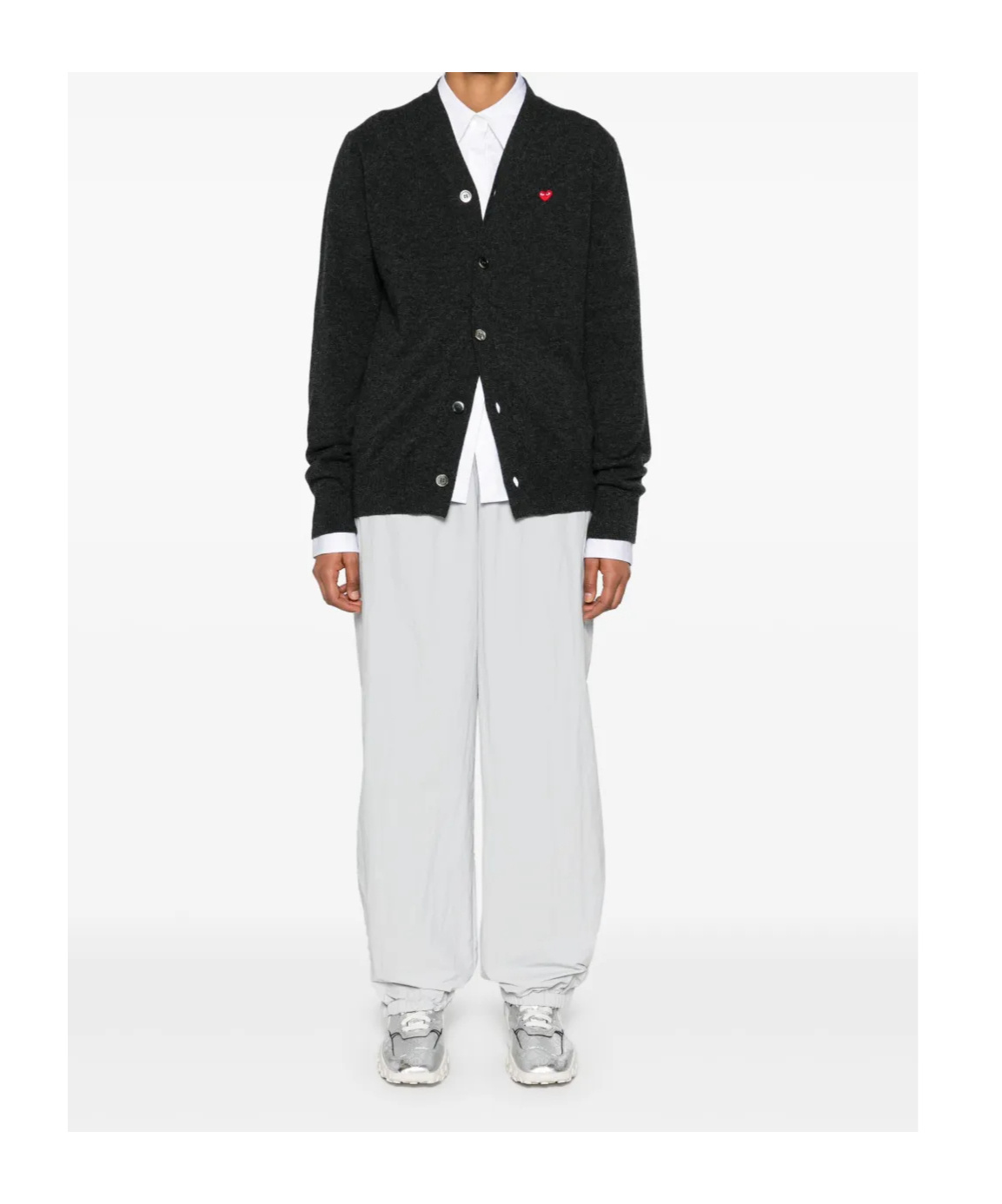 Comme Des Garçons Heart-patch Wool Cardigan