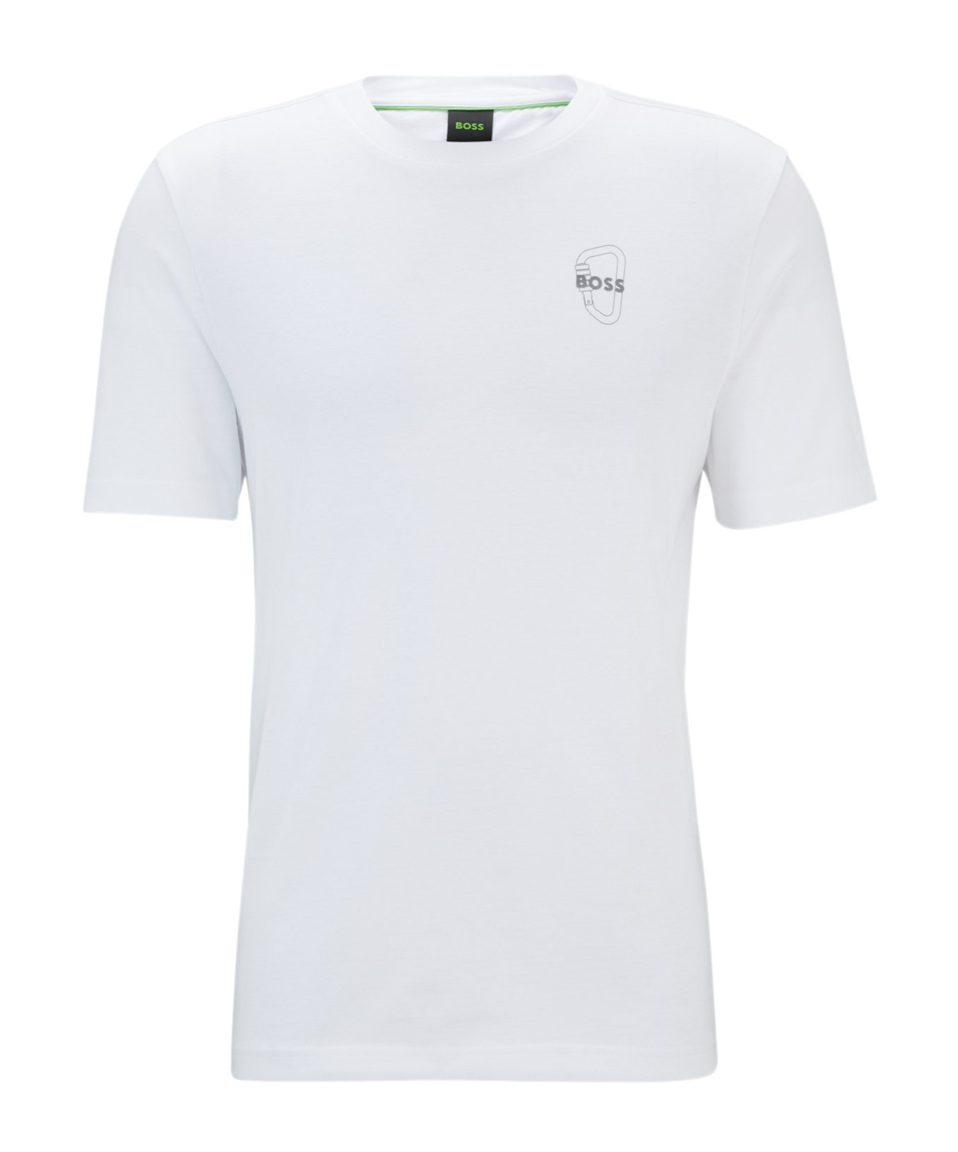 Hugo Boss Cotton-jersey Regular-fit T-shirt With Carabiner Artwork In White
