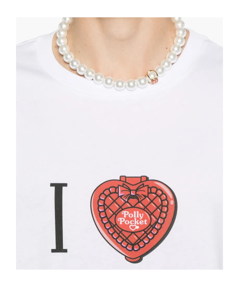 Gcds Graphic Print Crew Neck T-shirt In Optic White