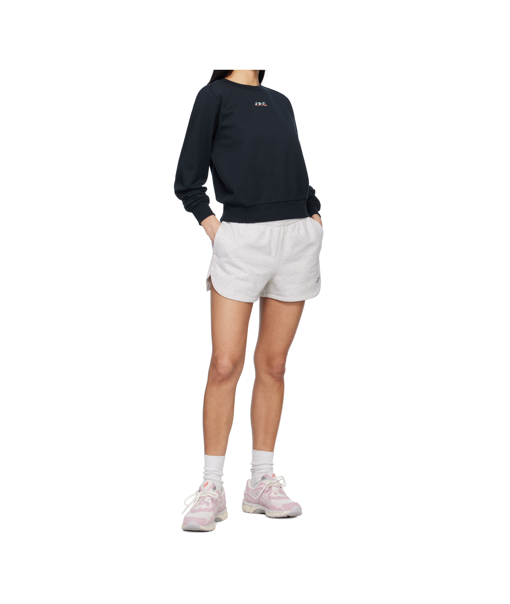 Apc X Asics Stone Sweatshirt In Navy Blue