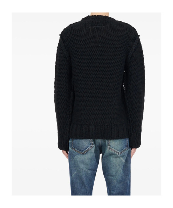 Mm6 Maison Margiela Textured Knit Sweater In Black