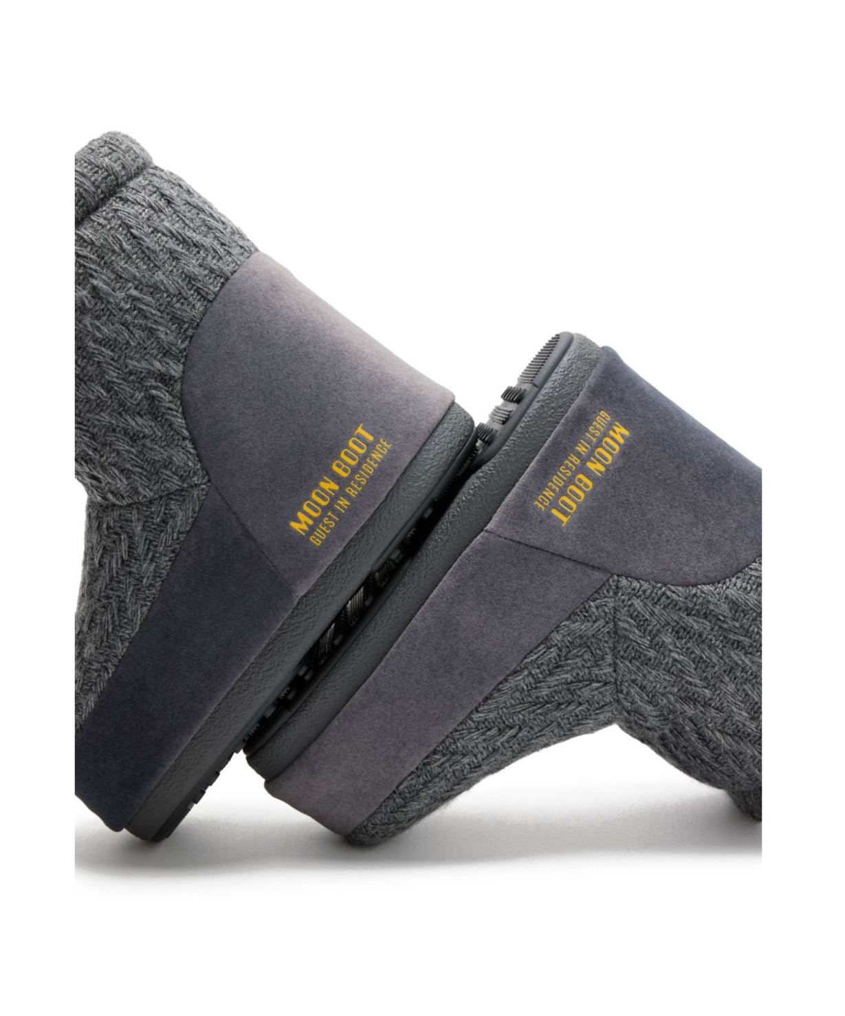 Moon Boot Dark Grey Fabric  X Guest In Residence Icon Low Ankle Boots In Gray