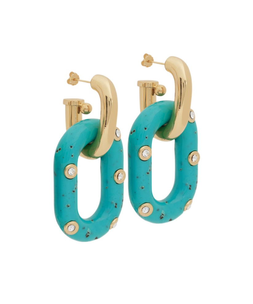 Rabanne Xl Link Earrings In Green