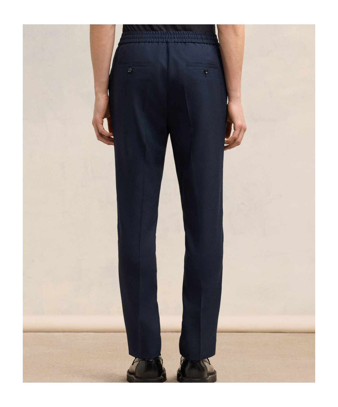 Shop Ami Alexandre Mattiussi Ami Paris Straight-leg Tailored Pants In Black