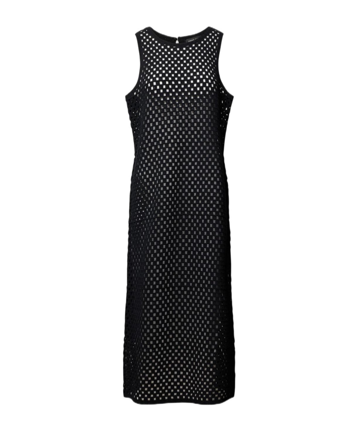Anine Bing Crochet Knit Dress In Black