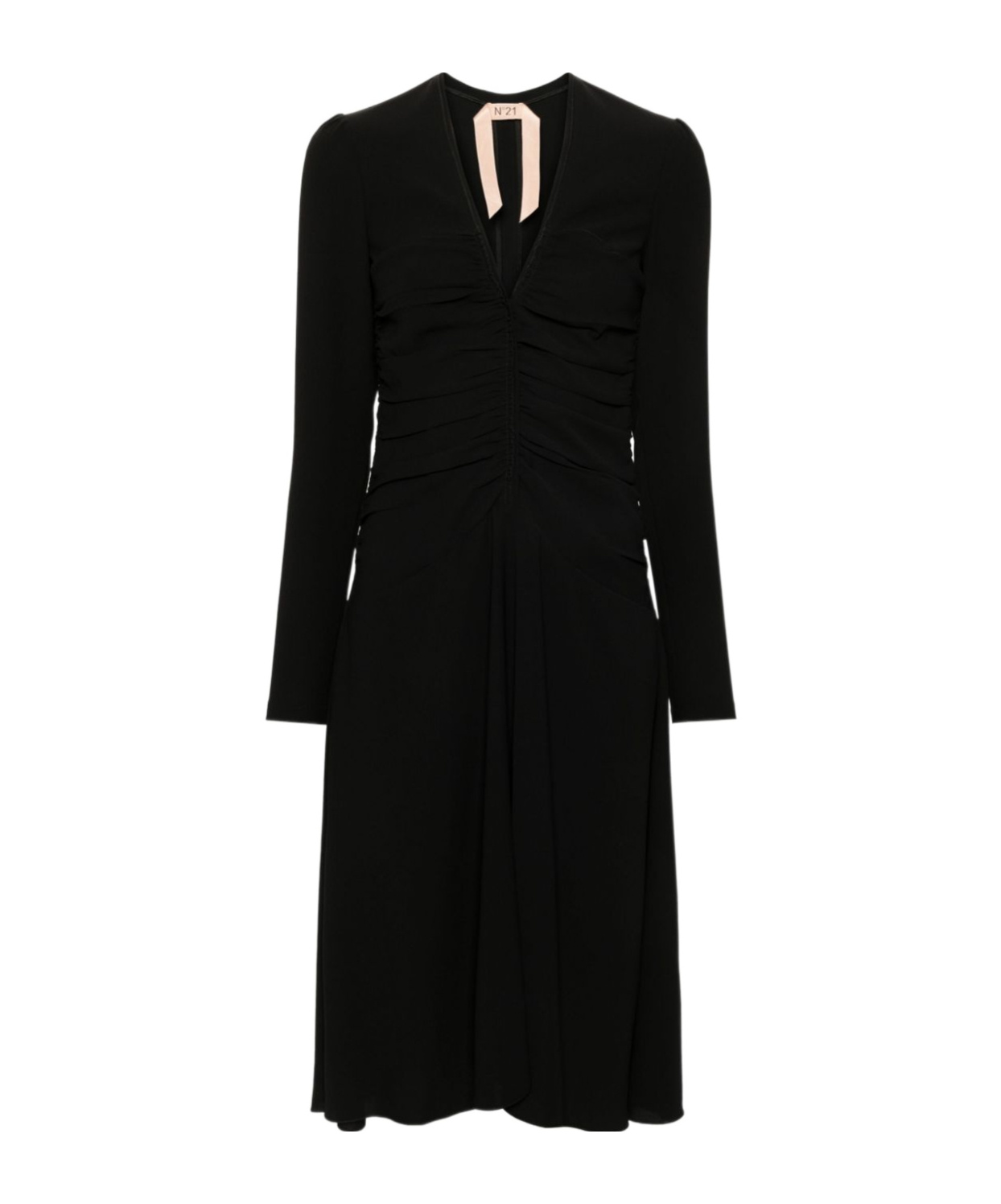 N°21 Draped Midi Dress In Black