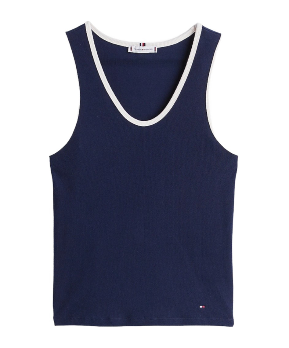 Tommy Hilfiger Soft Tank Contrast Trim In Blue
