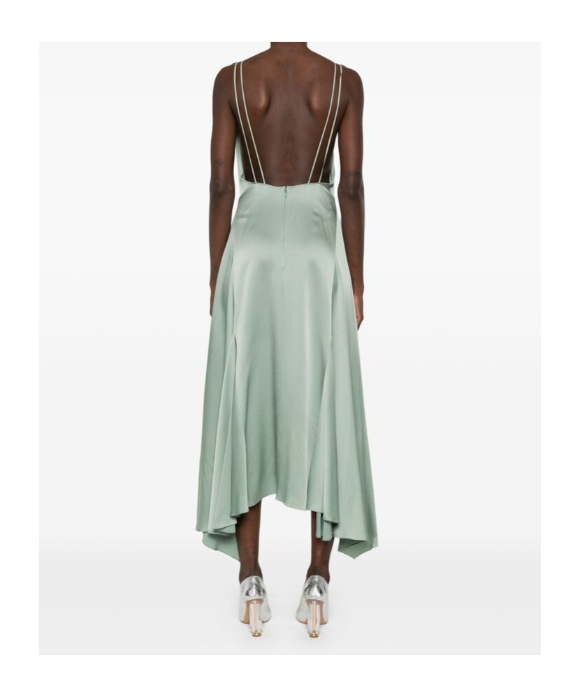 Lanvin Open-back Midi Dress In Gray