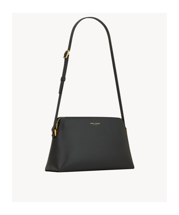 Saint Laurent Logo Shoulder Bag In Black