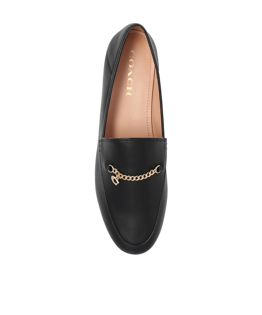 COACH HANNAH CHAIN-STRAP LEATHER LOAFERS