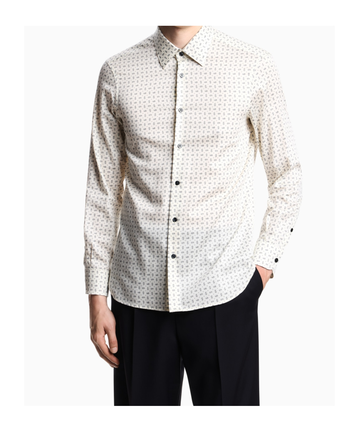 Emporio Armani Long Sleeve Shirt In White