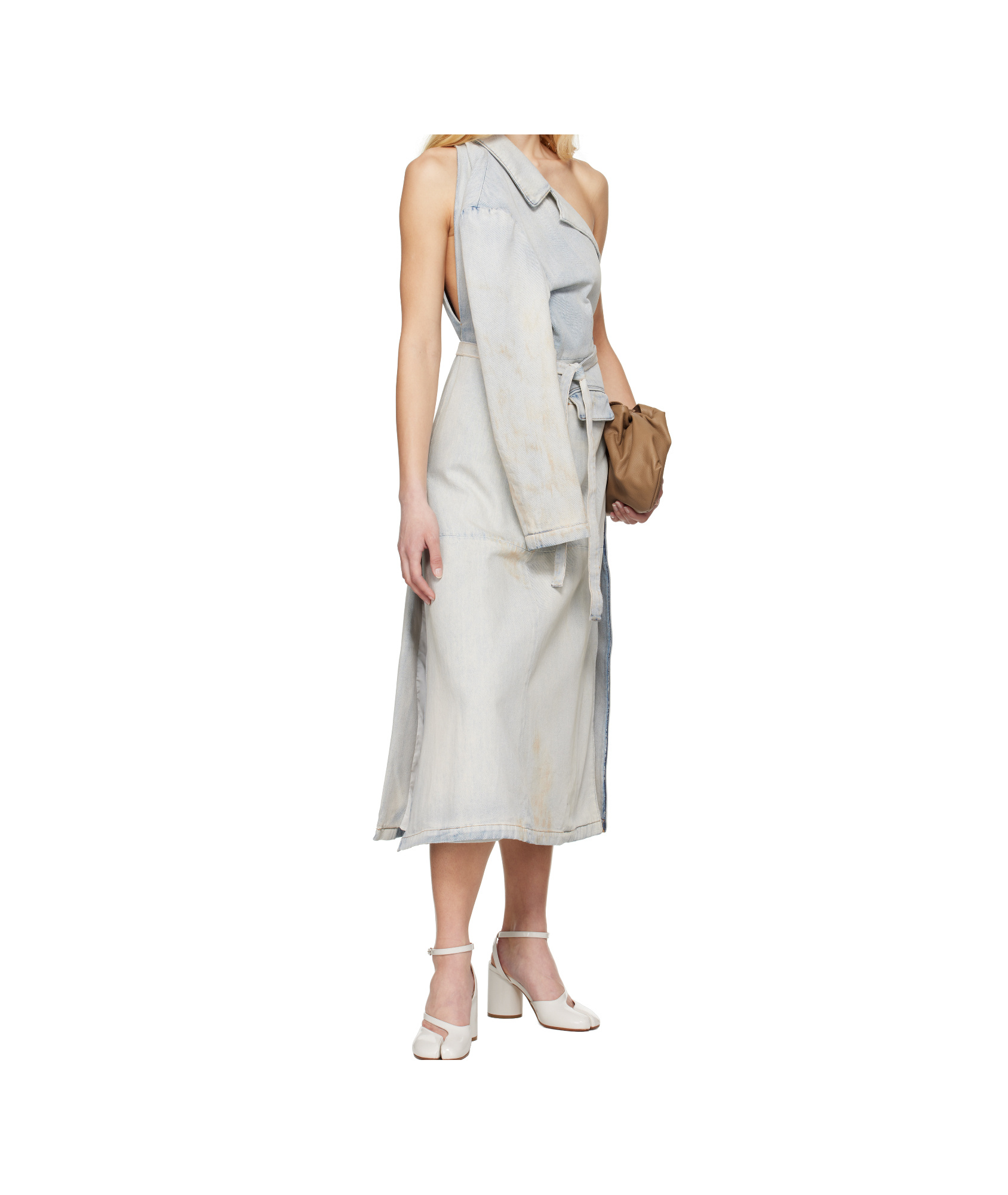 Mm6 Maison Margiela Blue Dual Wear Denim Jacket In White