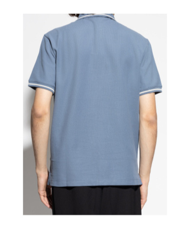 Emporio Armani Cotton Polo Shirt In Blue