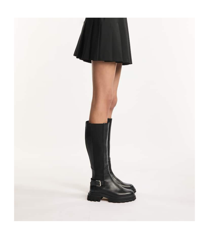 Shop Hogan Buckled Knee-high Boots In Black