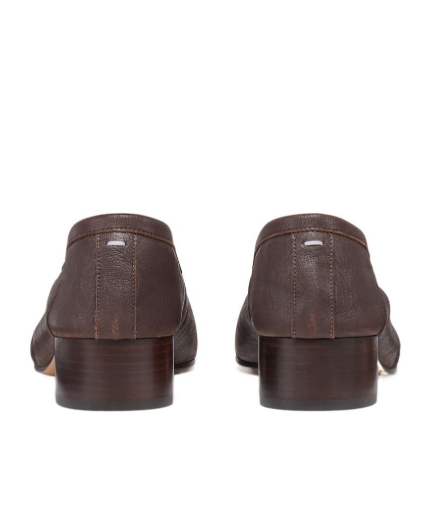 Maison Margiela Ballerina Shoes In Soft Textured Leather In Brown