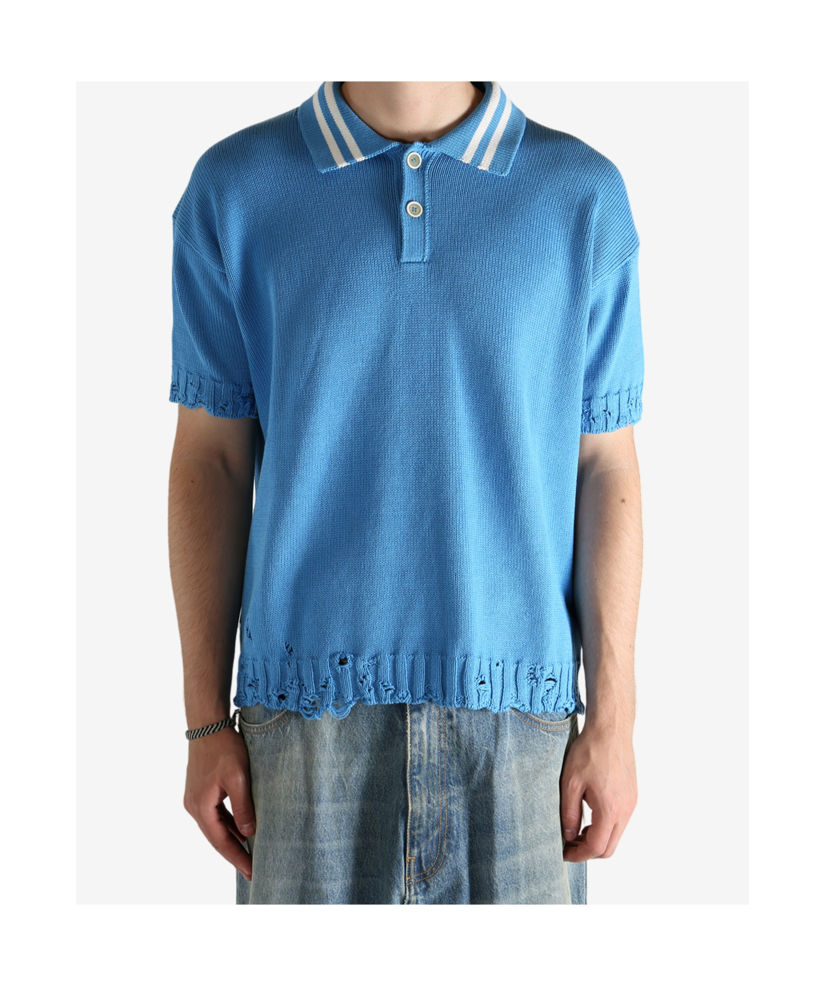 Marni Short-sleeved Polo Shirt In Blue