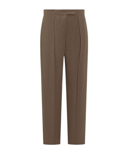 Shop Ferragamo Pleat-front Tailored Trousers In Brown