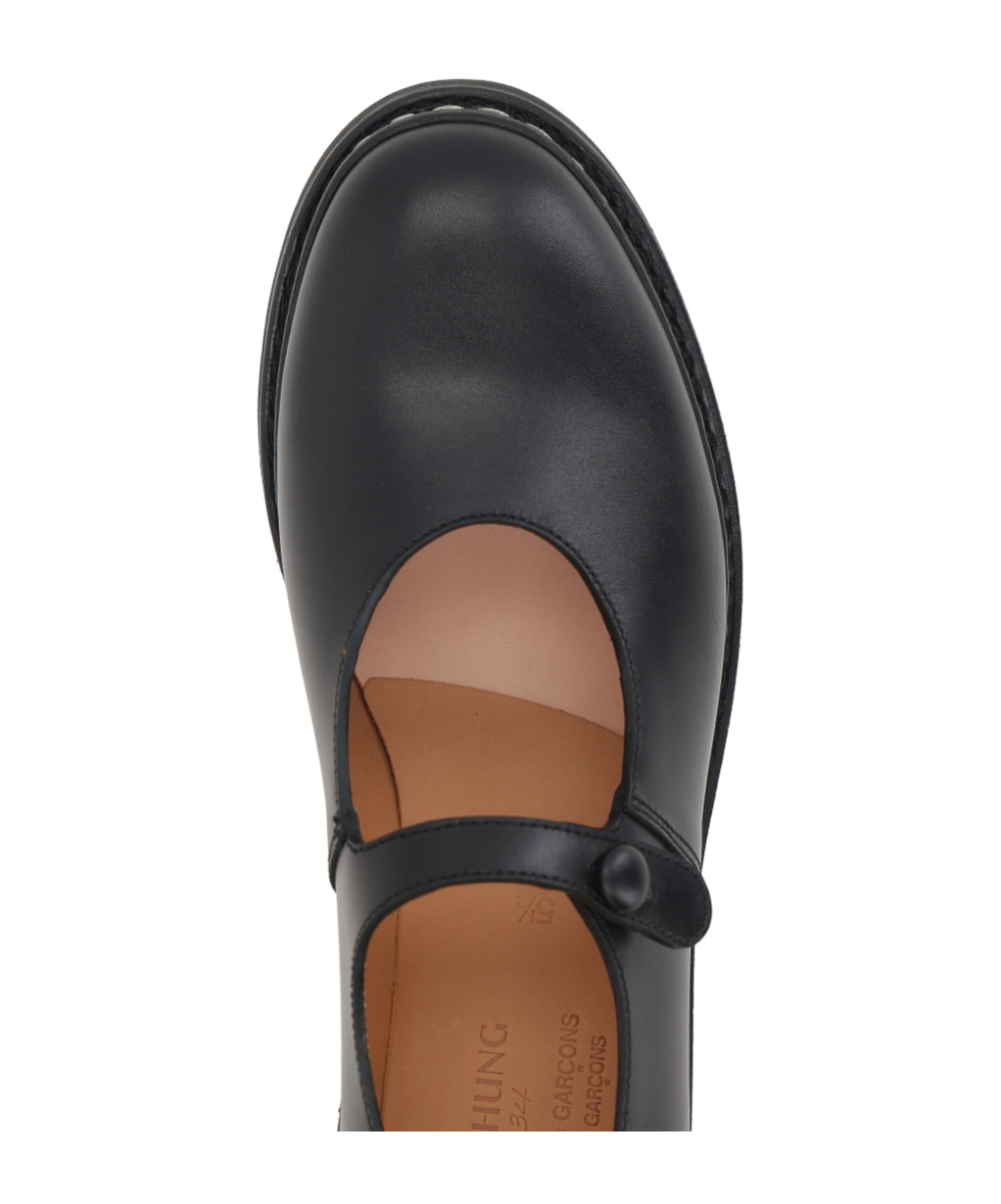 Shop Comme Des Garçons Round Head Mary Jane Shoes In Black
