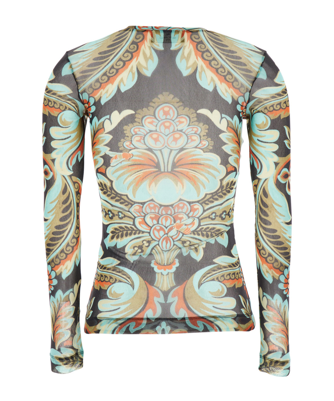 Etro Women Multicolor V-neck Top With All-over Floral Print In Viscose Blend Woman In Green