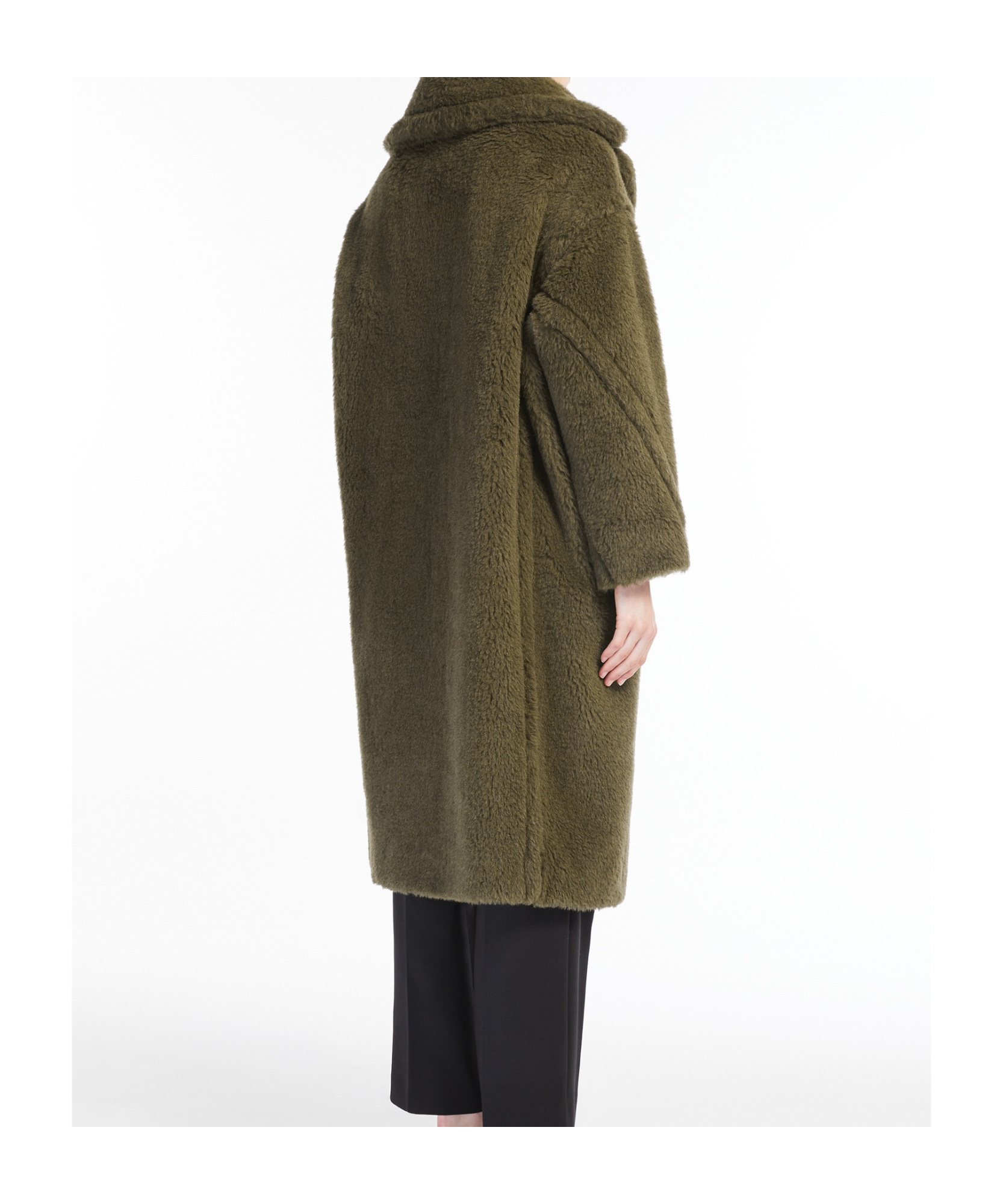 Max Mara Alpaca And Wool Teddy Bear Coat In Green