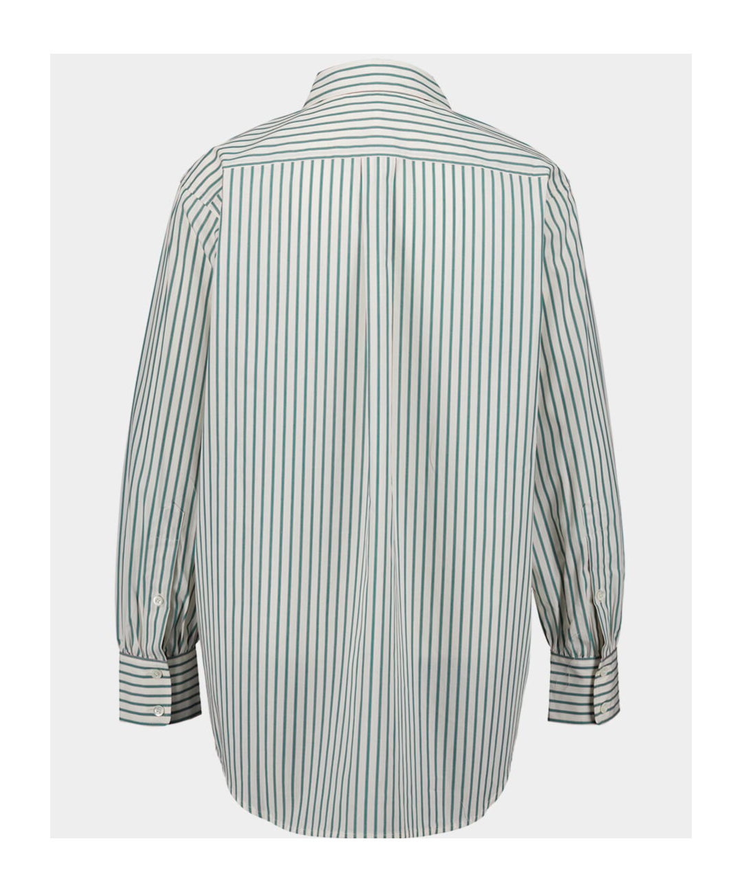 Frame Cutaway Collar Vertical Stripes Shirt In White