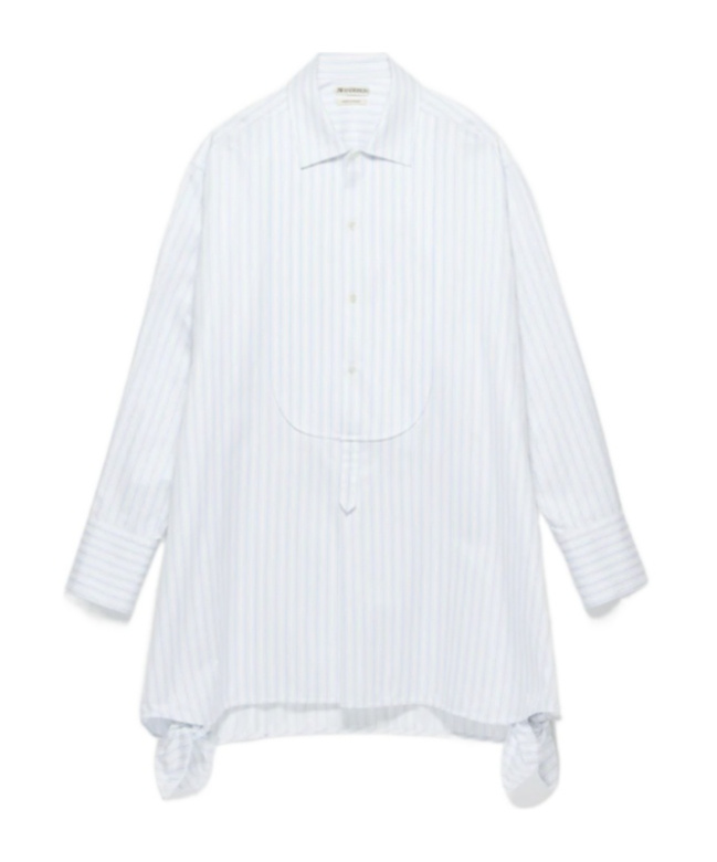 Jw Anderson Womens Knotted Detail Shirt Dress In White Blue