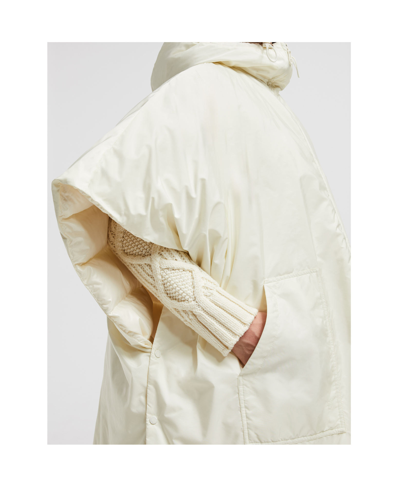 Moncler Hooded And Padded Cape In White