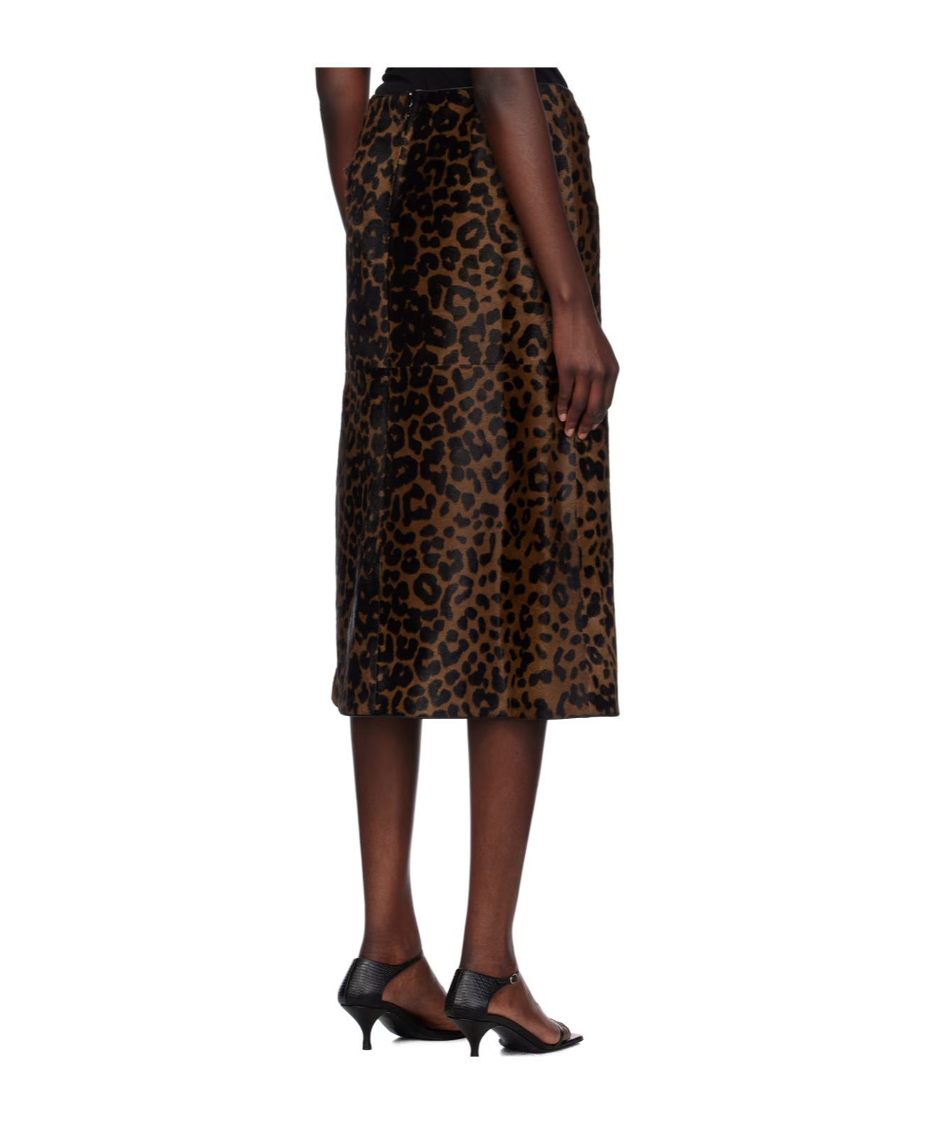Totême Zeron Leopard-print Leather Skirt In Black