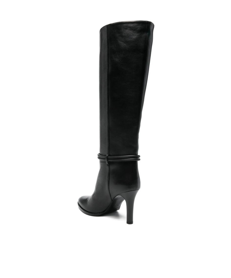 Isabel Marant Ieva Button 90 Leather Knee-high Boots In Black