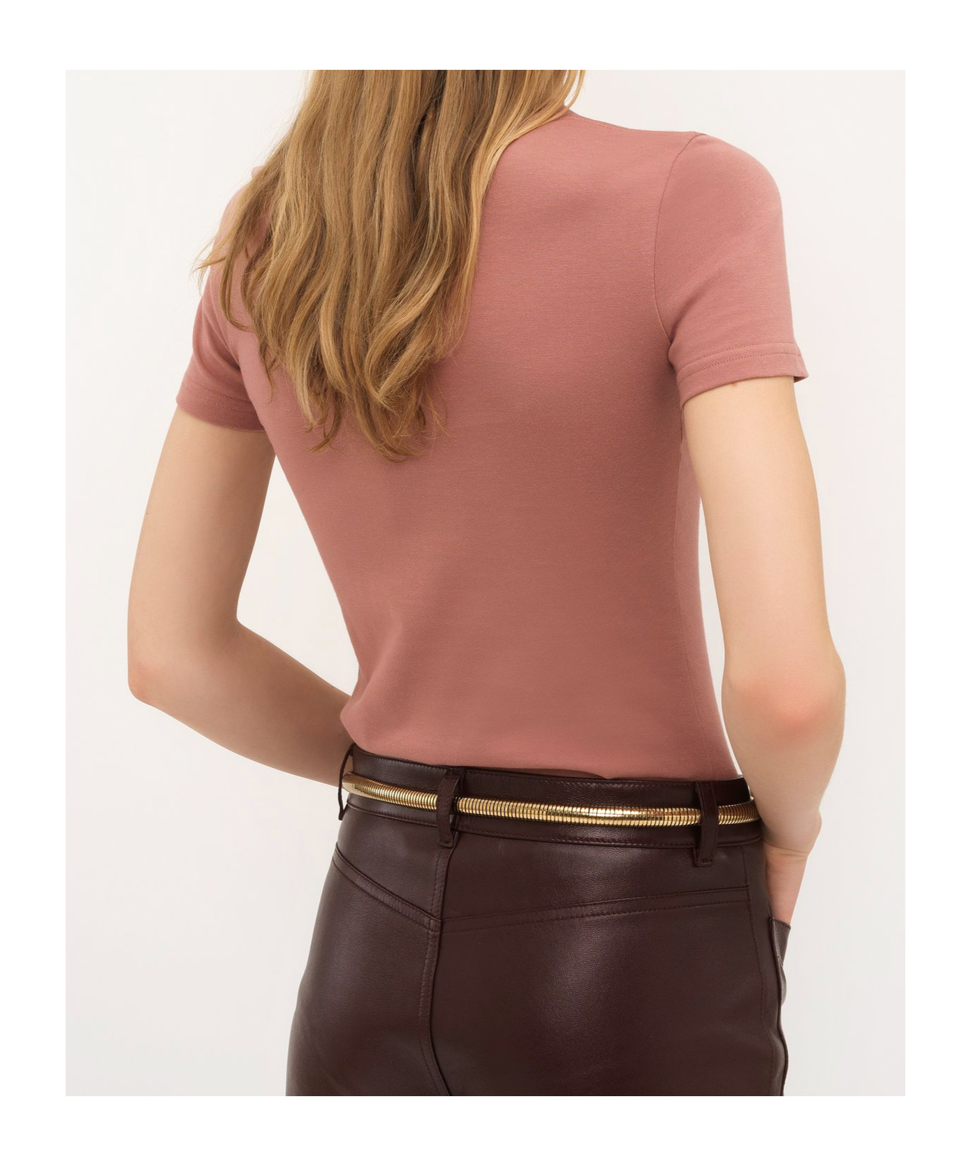 Chloé Pink Cotton Jersey Fitted T-shirt In Nude