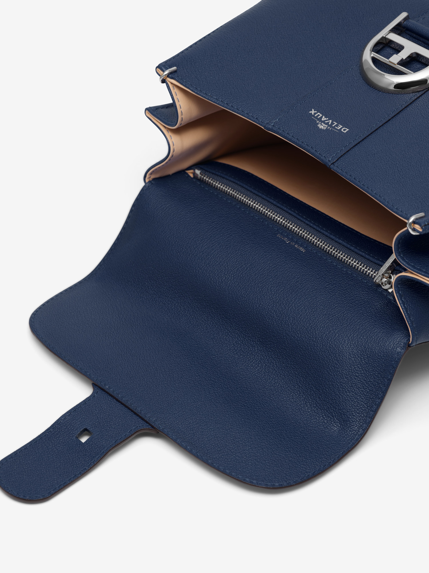 Delvaux Flip Shoulder Bag In Blue