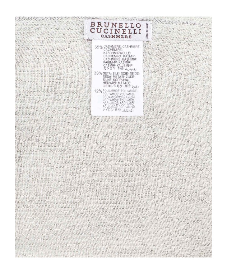 Brunello Cucinelli Metallic Frayed Scarf In White