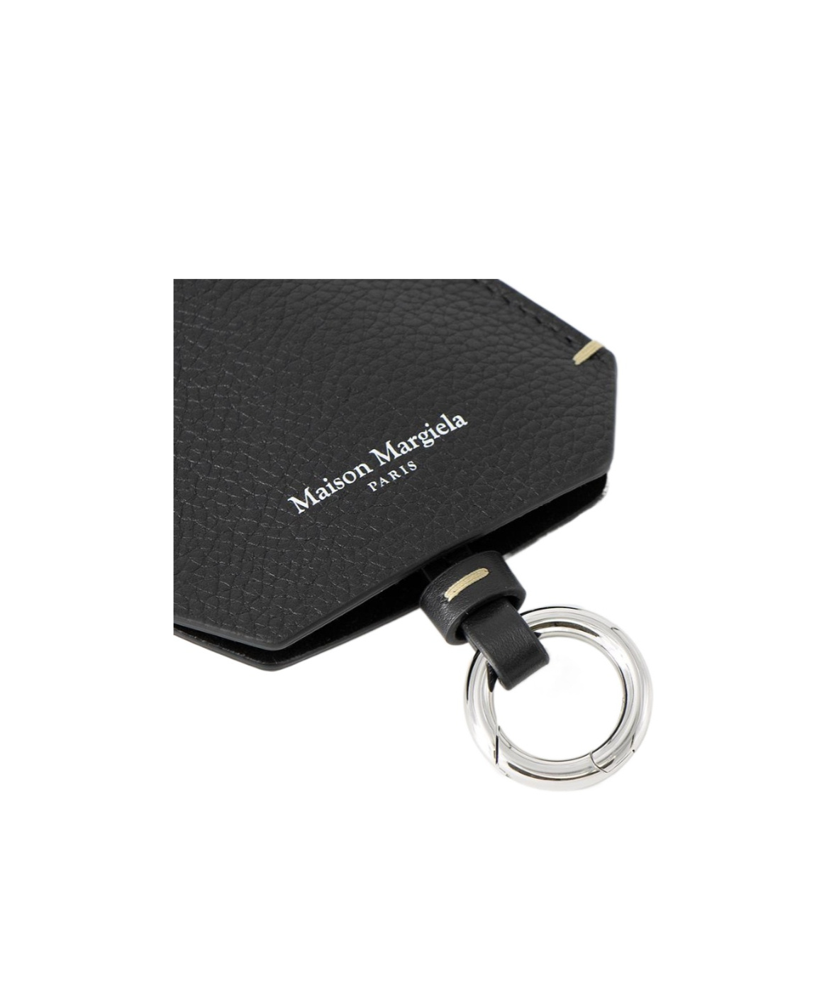 Maison Margiela Leather Keyring In Black