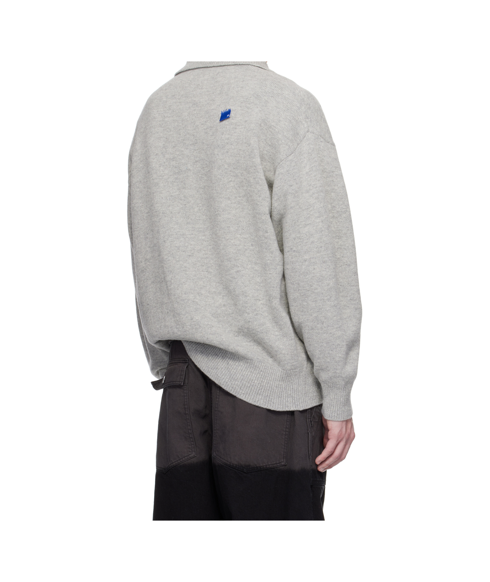 Ader Error Long Sleeve Polo Sweater In Grey