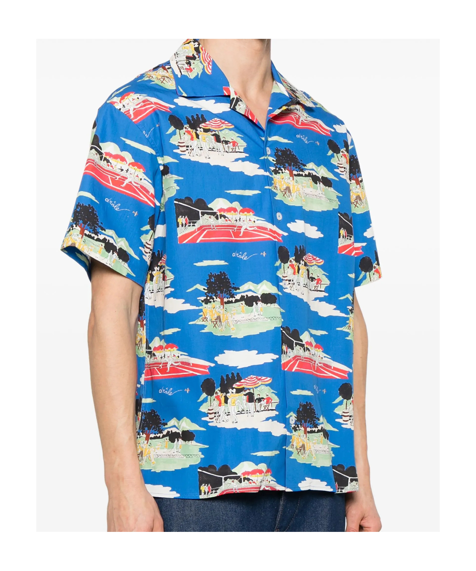 Drôle De Monsieur Printed Shirt In Blue
