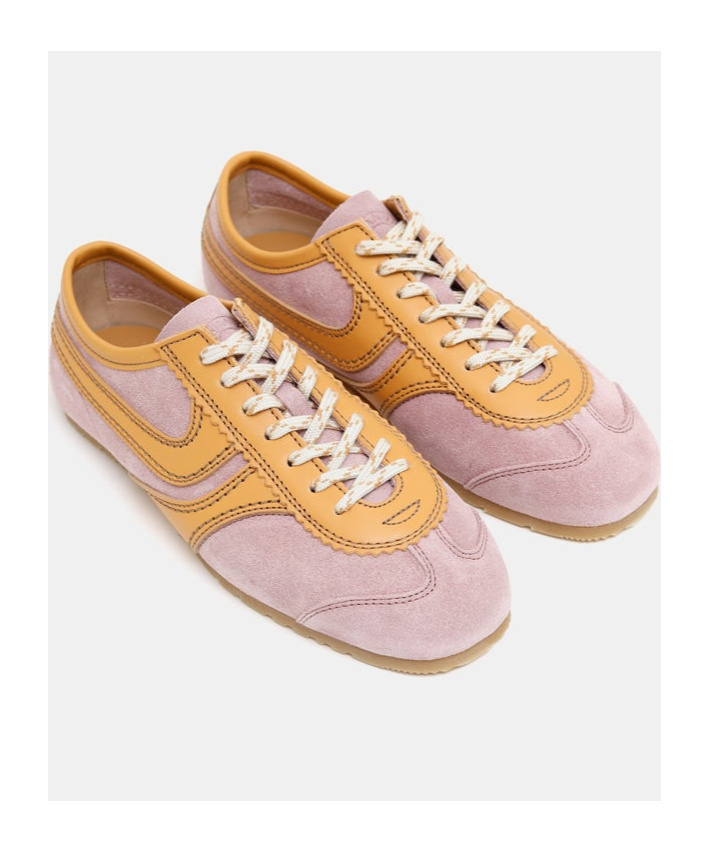 Dries Van Noten Leather-trimmed Suede Sneakers In Nude