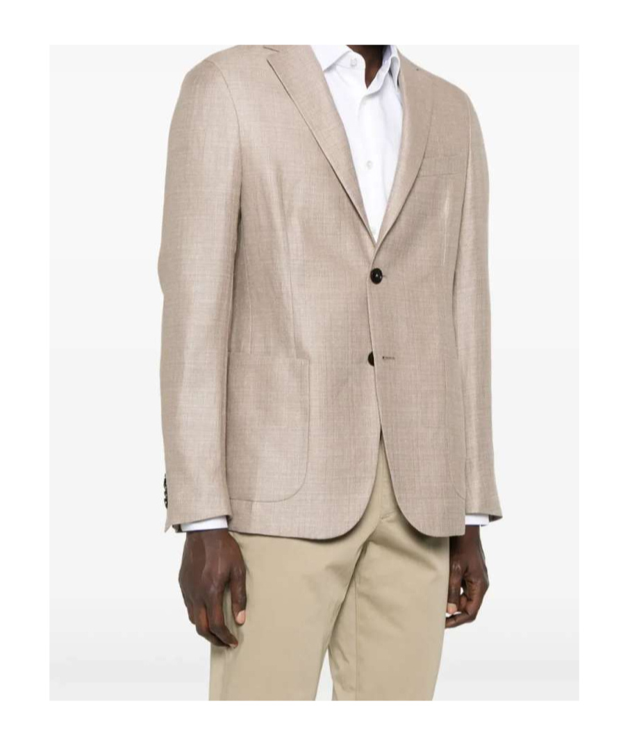 Zegna Long-sleeved Suit Jacket In Brown