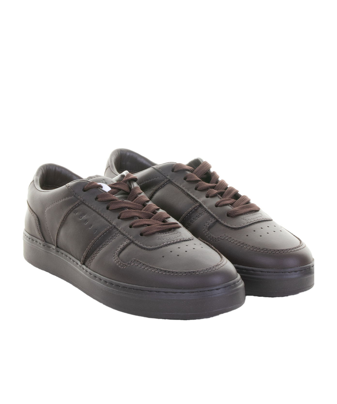 Hogan Leather Sneakers With Flat Sole And Perforated Toe Cap In Black