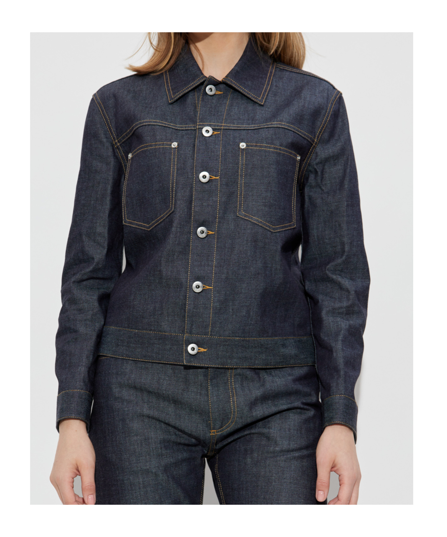 Bottega Veneta Denim Jacket Collared Chest Pockets