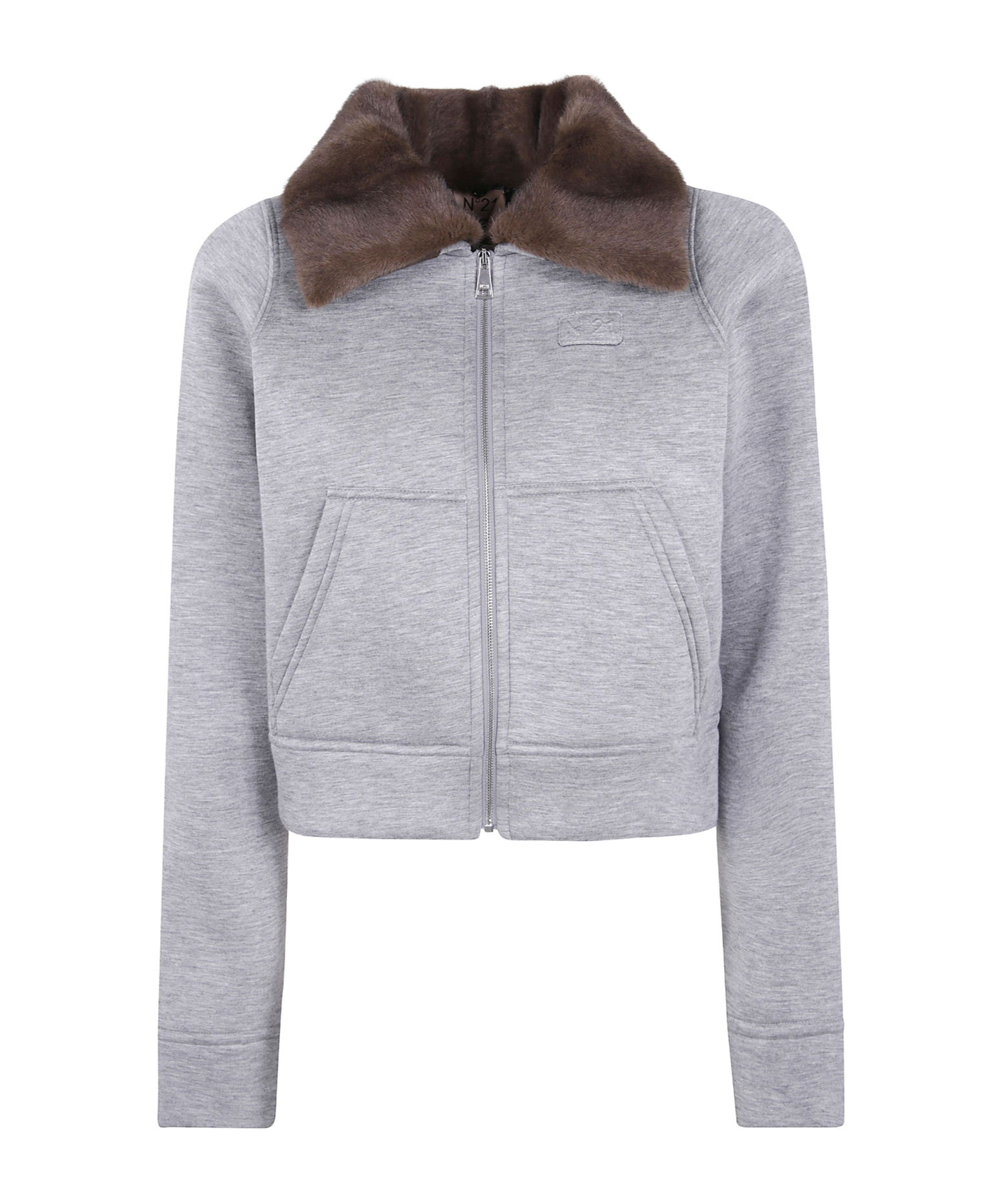 N°21 Shearling Collar Casual Jacket In Gray