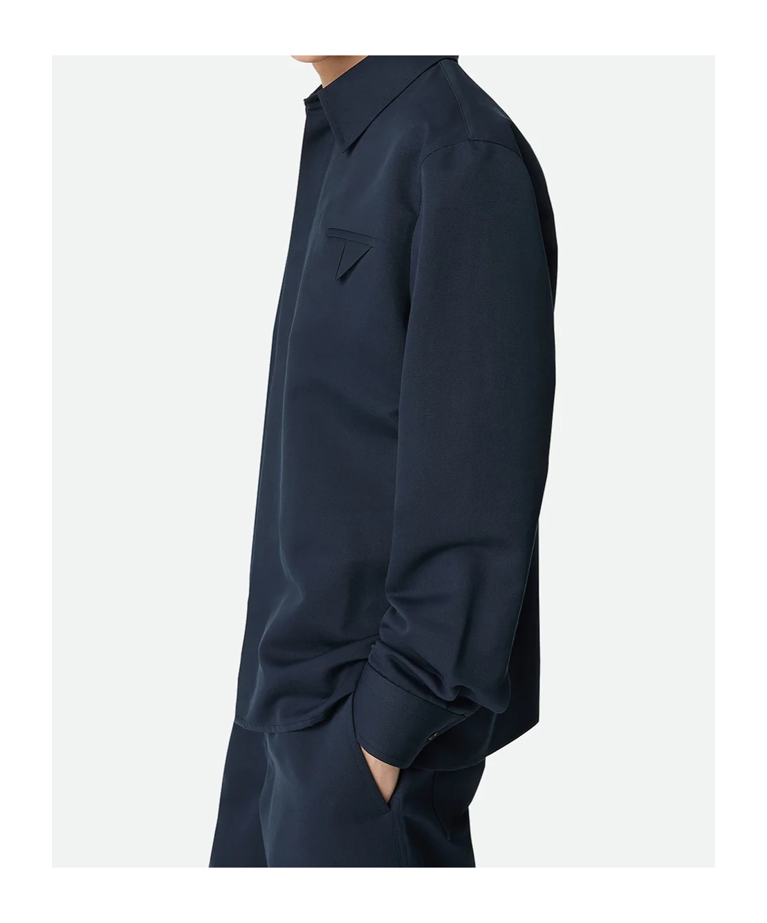 Bottega Veneta Shirt In Twill Cotton And Silk In Blue
