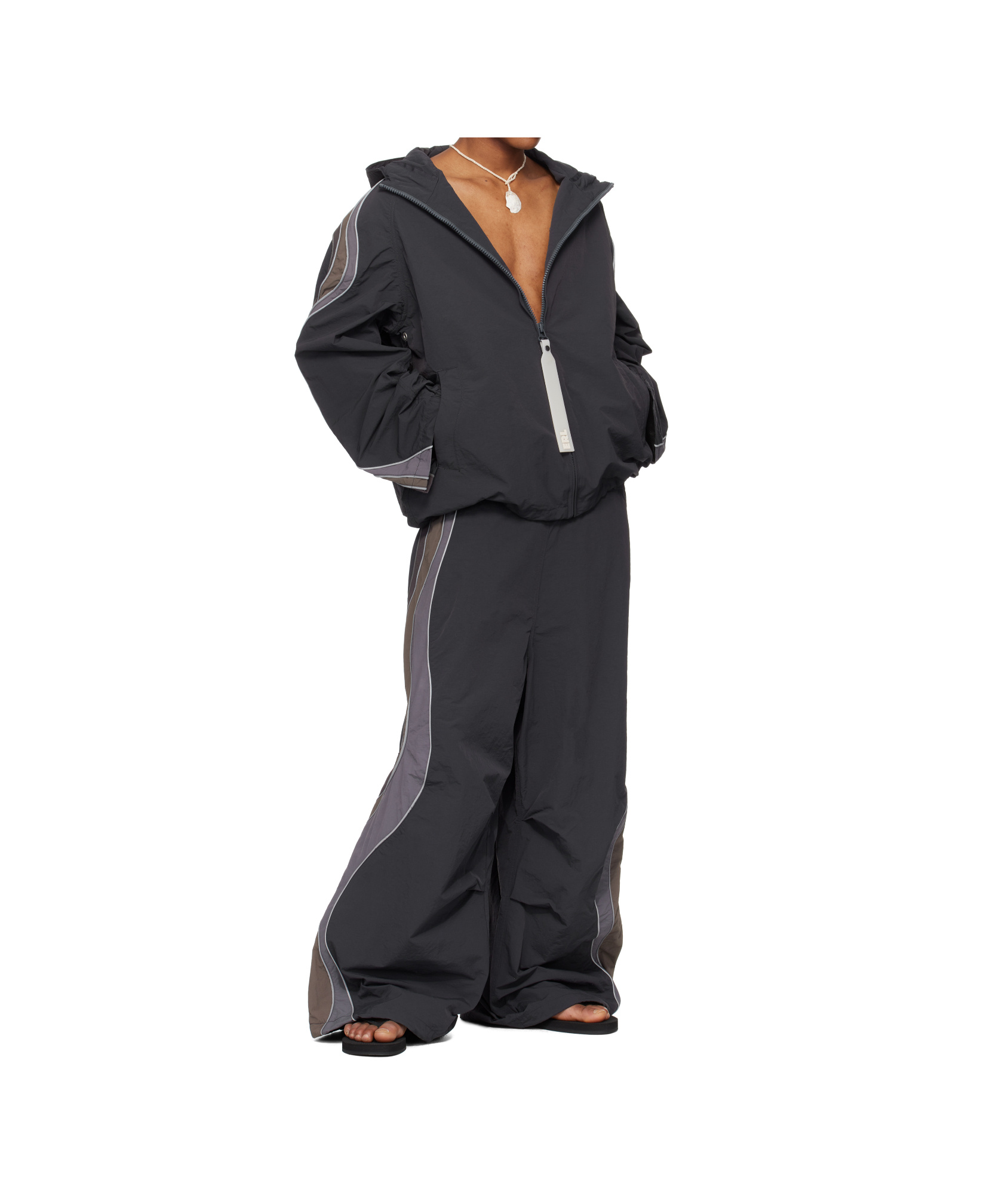 Erl Ufo Windbreaker Jacket In Black