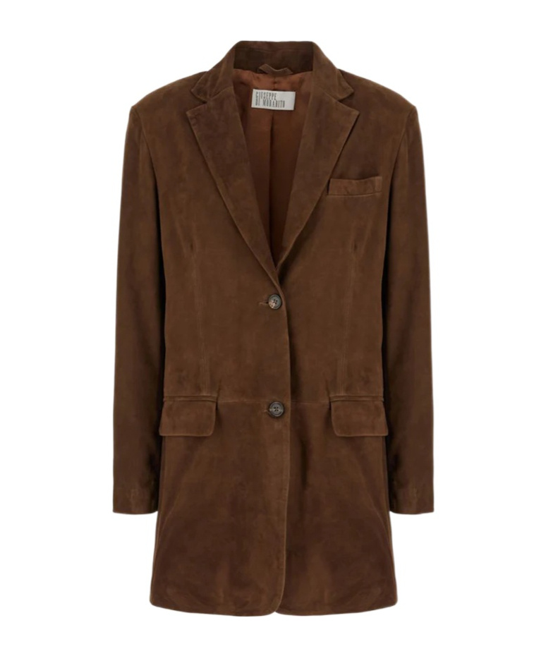 Giuseppe Di Morabito Suede Button Blazer In Brown