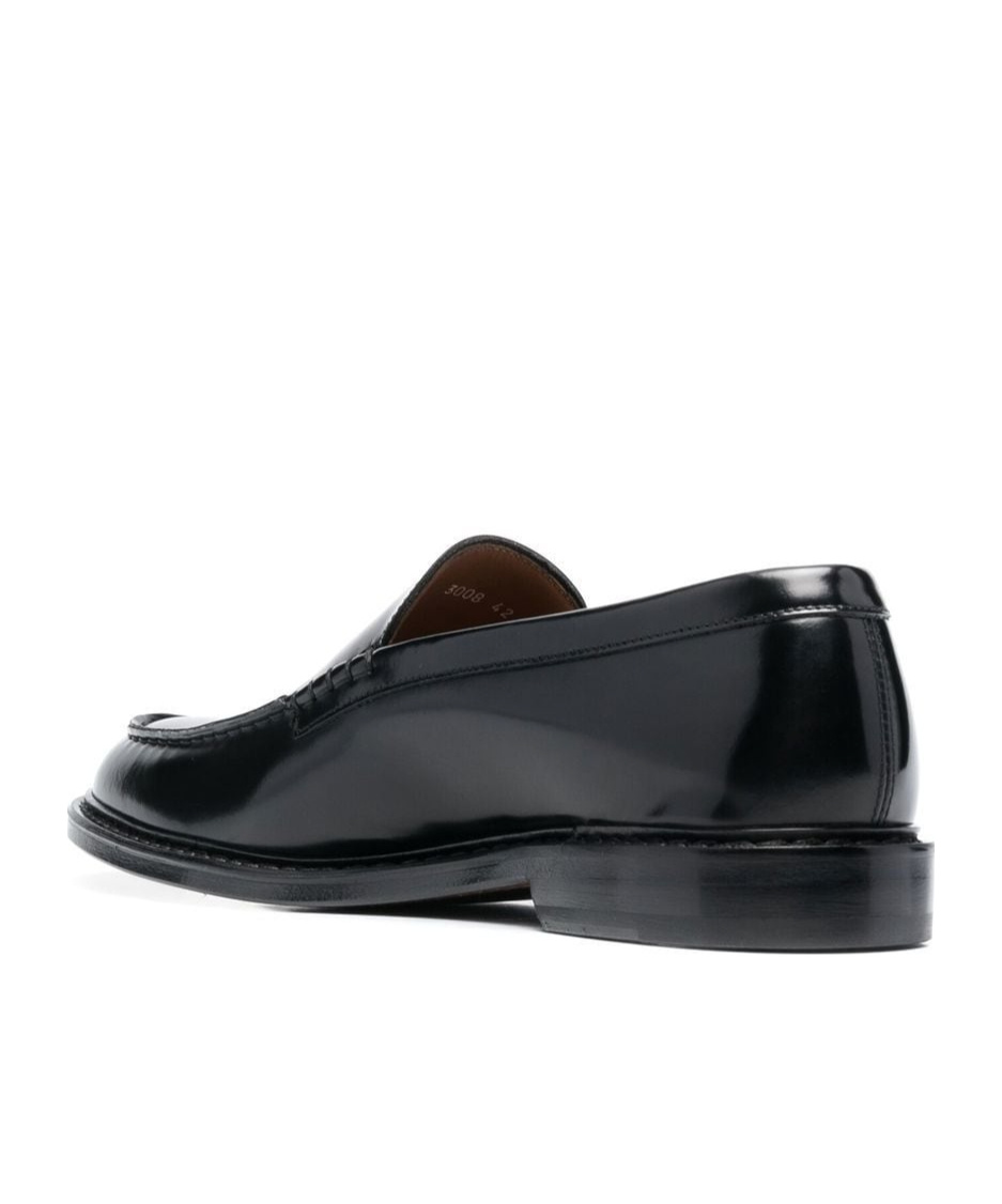 Doucal's Round Head Business Casual Shoes In Black