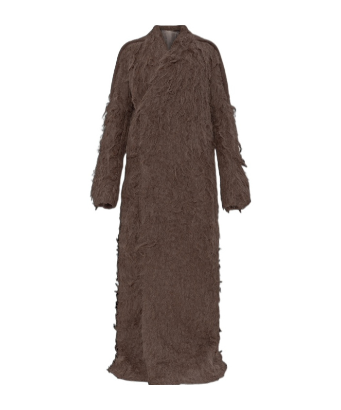 Rick Owens Brushed-finish Coat In Brown