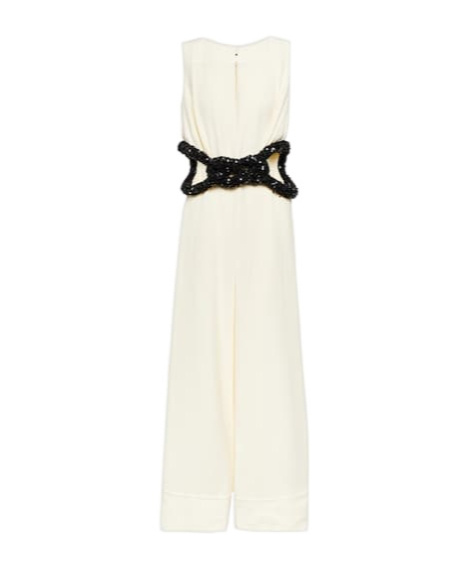 Jil Sander Knotted Cutout Crêpe Gown In Neutral
