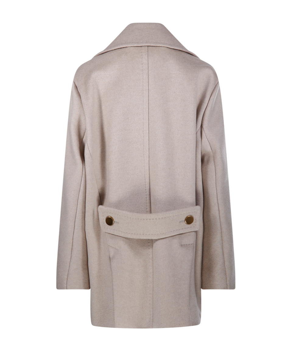 Max Mara Double-breasted Long-sleeved Coat In Nude