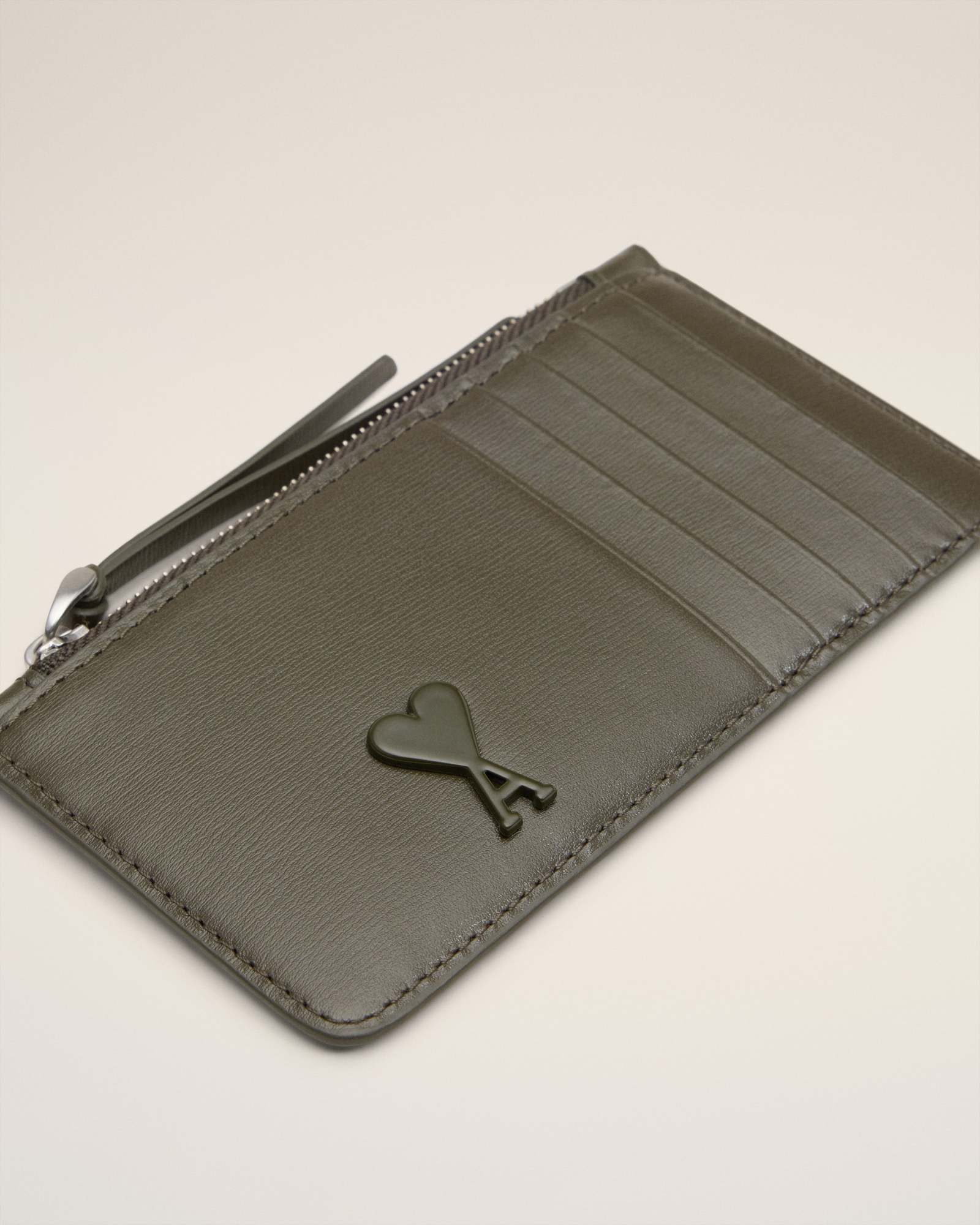 Ami Alexandre Mattiussi Ami De Coeur Card Holder In Brown